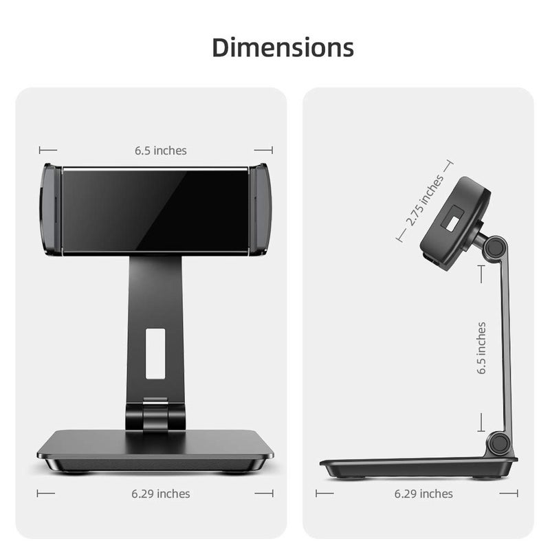 Uperfect حامل شاشة محمول UPERFECT بحجم 5.9''-17.3''، قاعدة دوارة قابلة للتعديل بزاوية 360Â°، مشبك قابل للإمالة بزاوية 180Â°، حامل ألمنيوم قوي لجهاز Pad/Tablet - Image 5